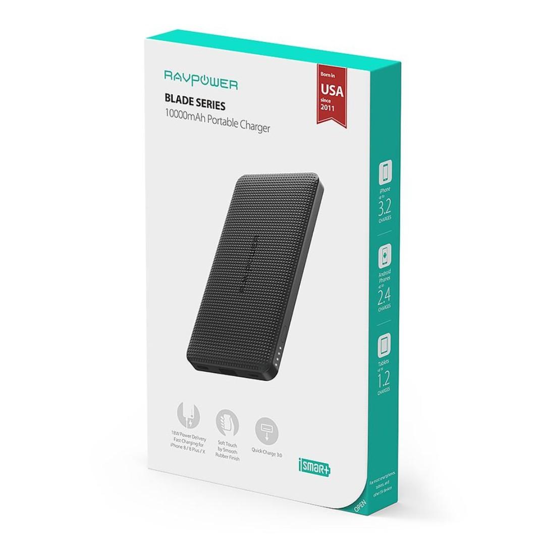 RAVpower Blade 10,000mAh Portable USB-C & USB-A - Power Delive The Apple Xchange - Preowned Apple Products and Services